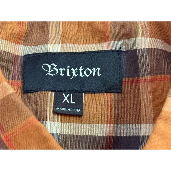 BRIXTON Men's Long Sleeve Button Down Gold Brown Shirt XL - Picture 4 of 6